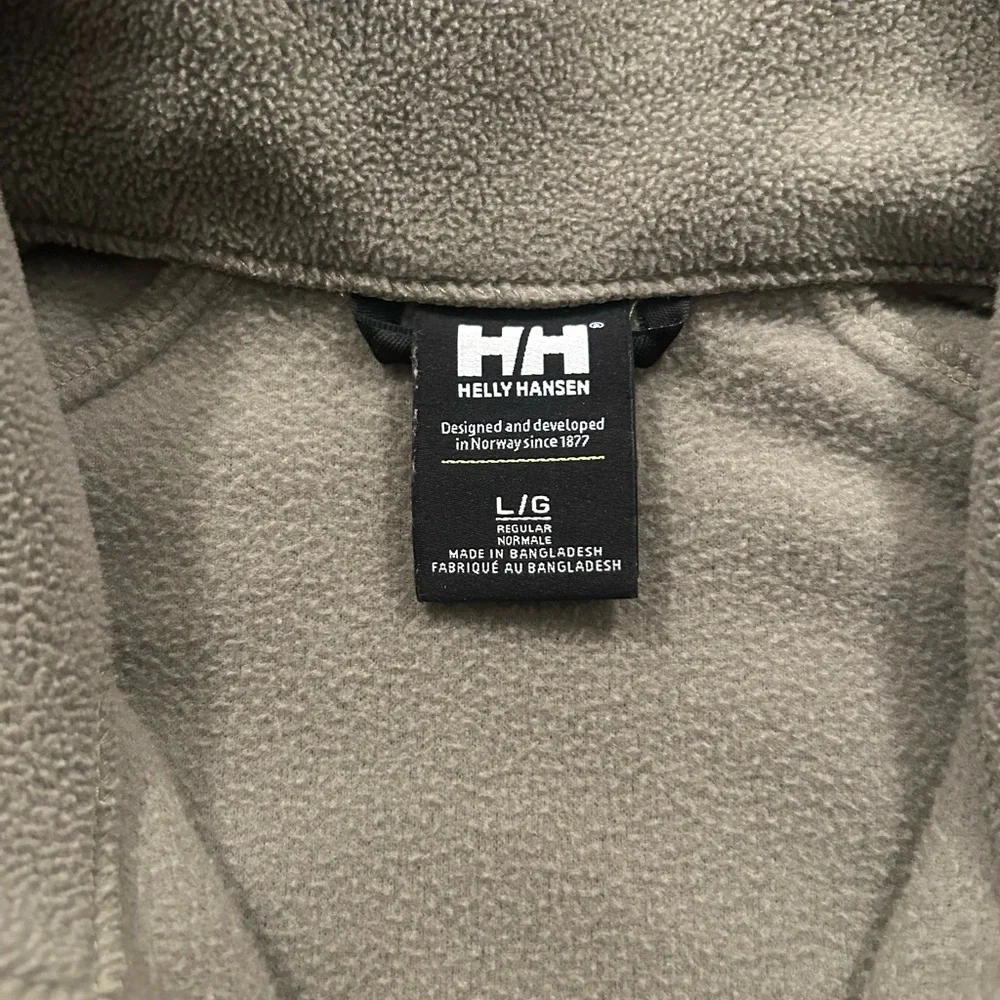 Helly Hansen Men's Polartec Fleece Olive Quarter Zip Sweater Large - Picture 5 of 6